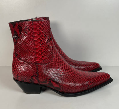 Lucent Los Angeles | Python Snakeskin Ankle Boots | Red | Men’s 15