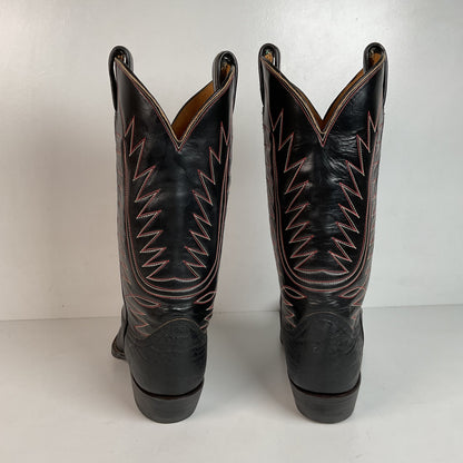 1970s Tony Lama Elephant Print Cowboy Boots 10 USA Made Gold Label