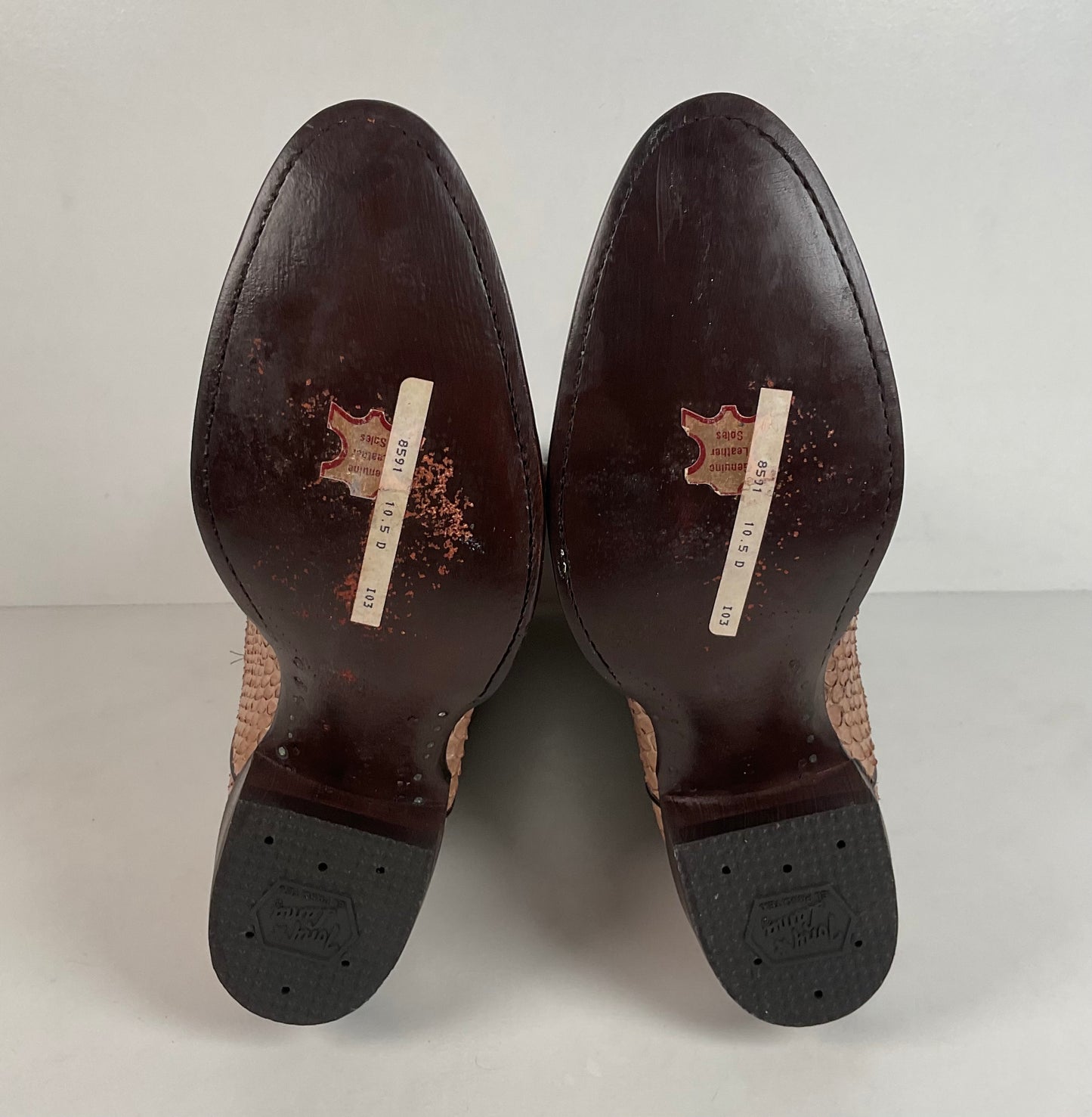 Vintage Tony Lama Python Cowboy Boots | Snakeskin | Gold Label | 10.5 D