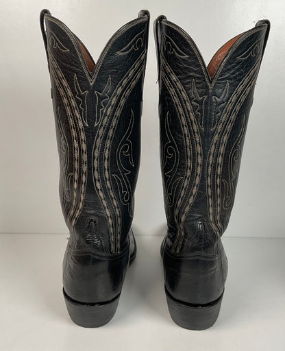 Lucchese San Antonio Exotic Eel Cowboy Boots 9 B Vintage French Toe