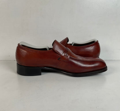 Vintage Florsheim Imperial Horsebit Loafers 9 C Burnished Brown