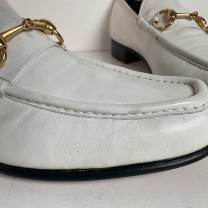 Vintage Johnston Murphy Aristocraft White Moccasin Loafers 10.5 Narrow USA Made