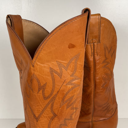 Vintage Justin Calfskin Cowboy Boots | Butterscotch | USA Made | Men’s 10.5 D