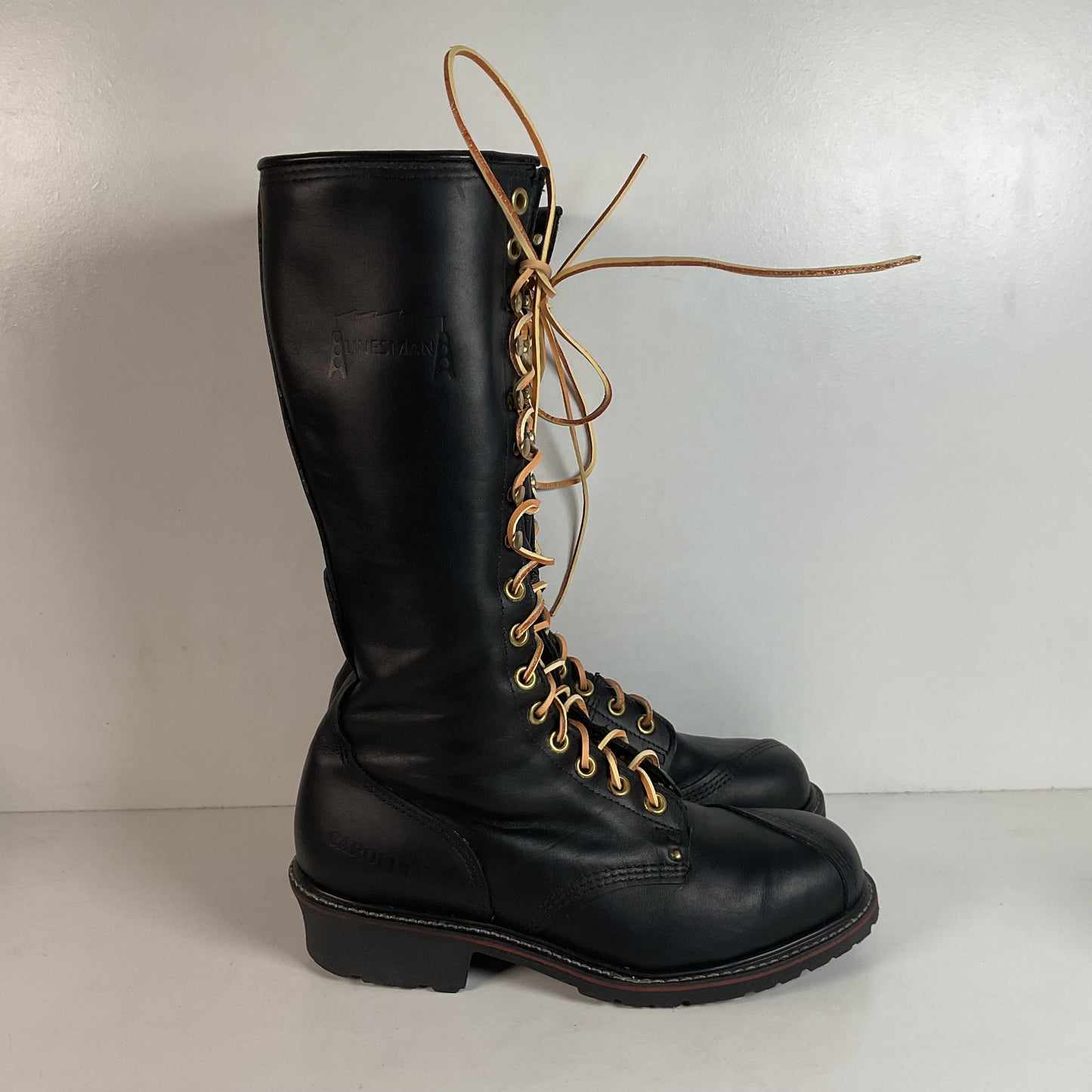 Carolina Linesman Lace-Up Boots — Soft Toe Pole Climber — 11 Wide