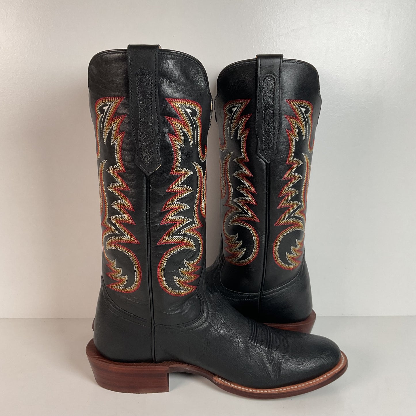 R. Watson Smooth Ostrich Cowboy Boots | Exotic | Black | Men’s 9 D