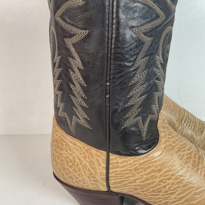 Vintage J Chisholm Tall Buckaroo Cowboy Boots 11 D USA Made Punchy