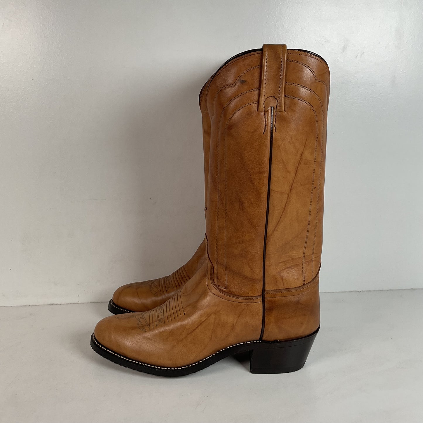 Vintage J. Chisholm Western Work Boots | USA Made | Pecan Taurus | Men’s 10 D