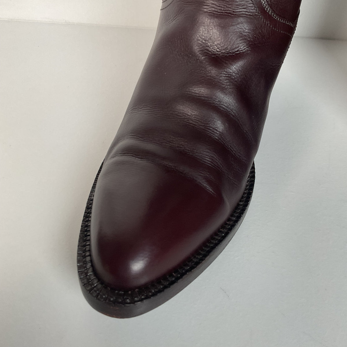Vintage J. B. Hill Burgundy Calf Cowgirl Boots | Silver Concho Custom | 6.5 B