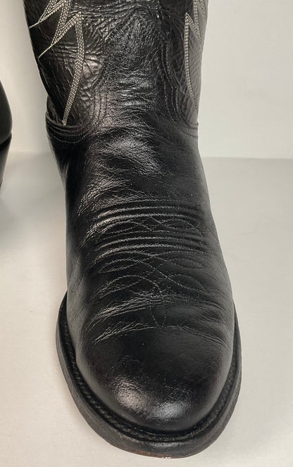 Vintage Nocona Caribou Buckaroo Cowboy Boots | Exotic | Black | Men’s 9.5 D