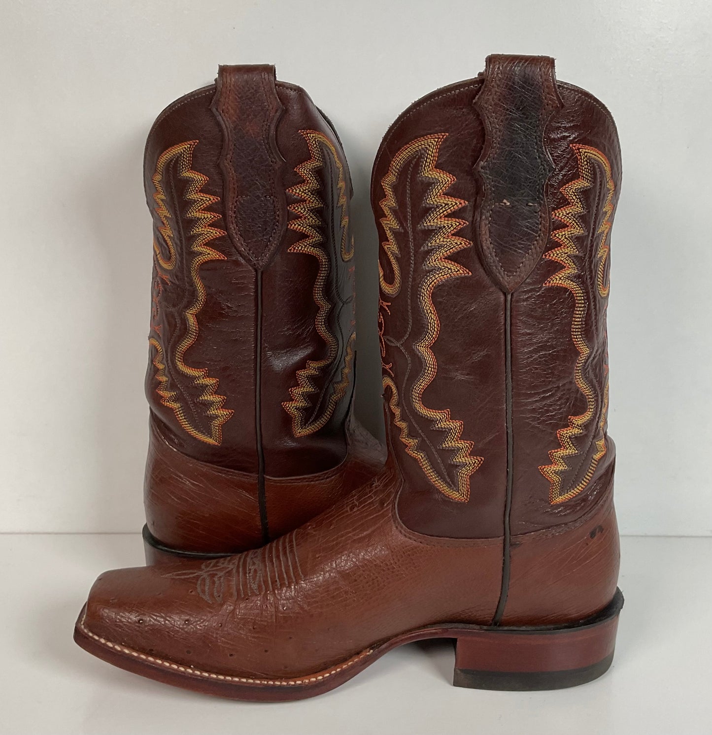 Justin Exotic Pin Quill Ostrich Cowboy Boots 9 D Cutter Toe USA Made