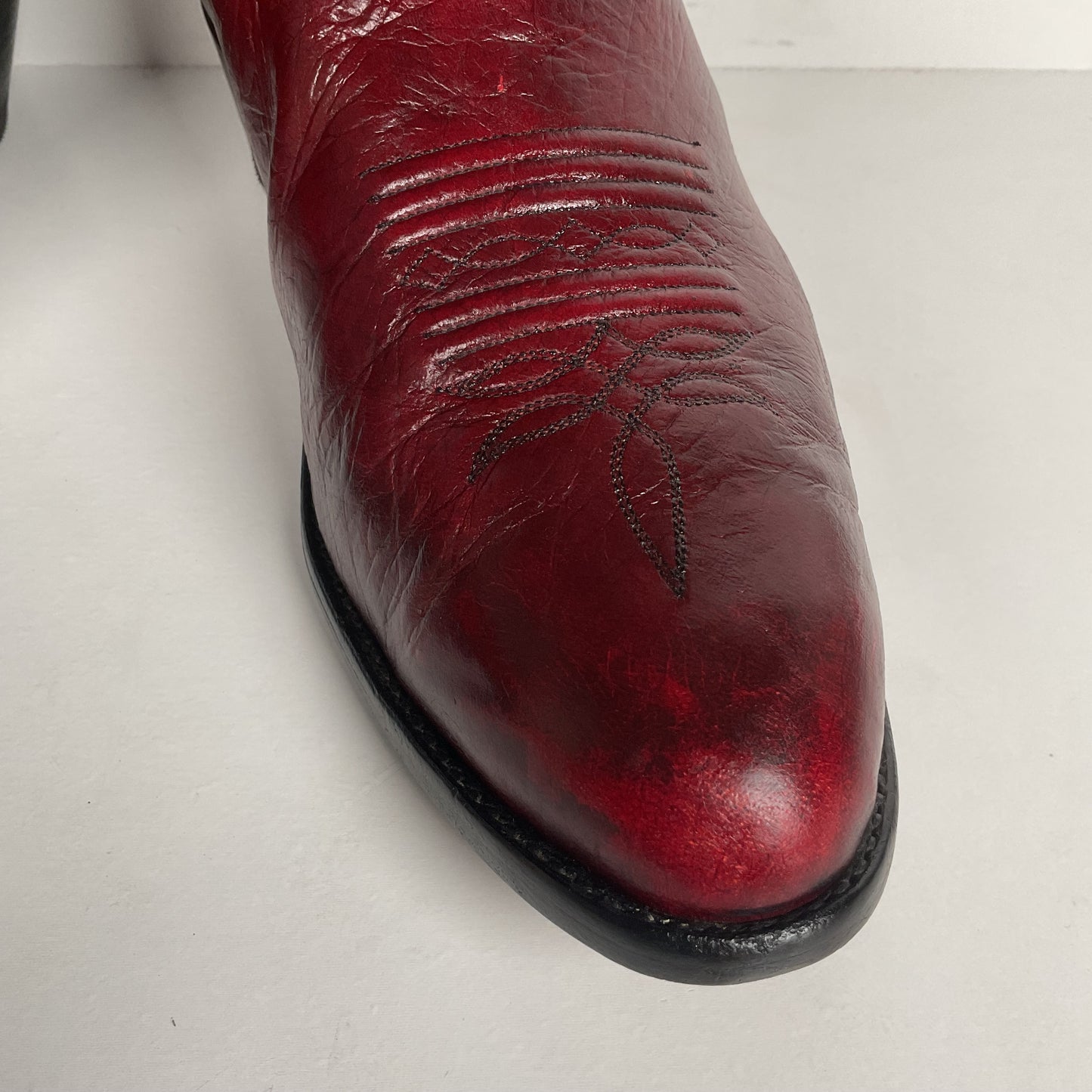 Vintage Larry Mahan Oxblood Cowboy Boots | Soft Buckskin | Men’s 10.5 EE