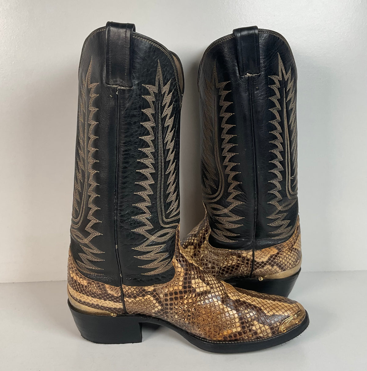 Cowtown Python Snakeskin Cowboy Boots | Front Cut | USA Made | Men’s 9.5 D
