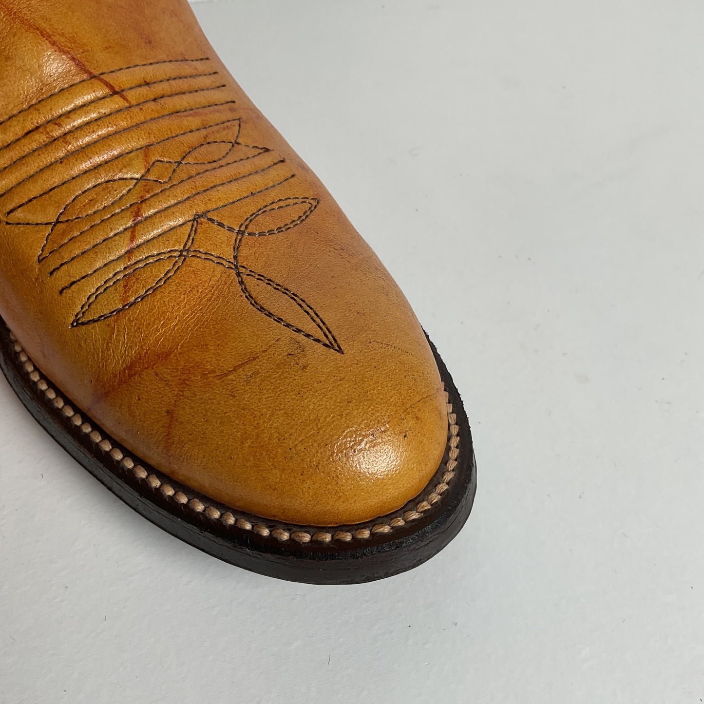 Vintage Buckaroo Cowgirl Boots 7.5 B Punchy Butterscotch