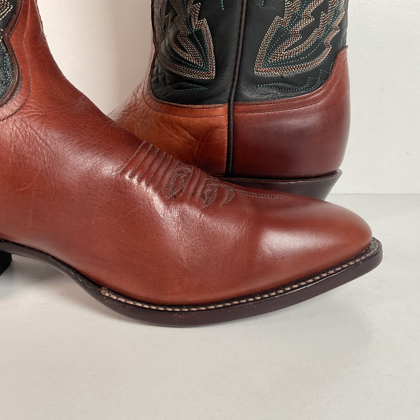 Vintage Larry Mahan Cowboy Boots | Chocolate Cow | USA Made | Men’s 9 D