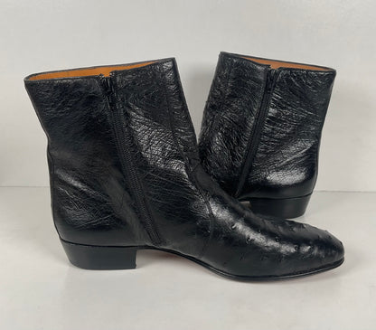 Mezlan for Avventura | Chelsea Zipper Boots | Exotic Ostrich Quill | Men’s 10.5