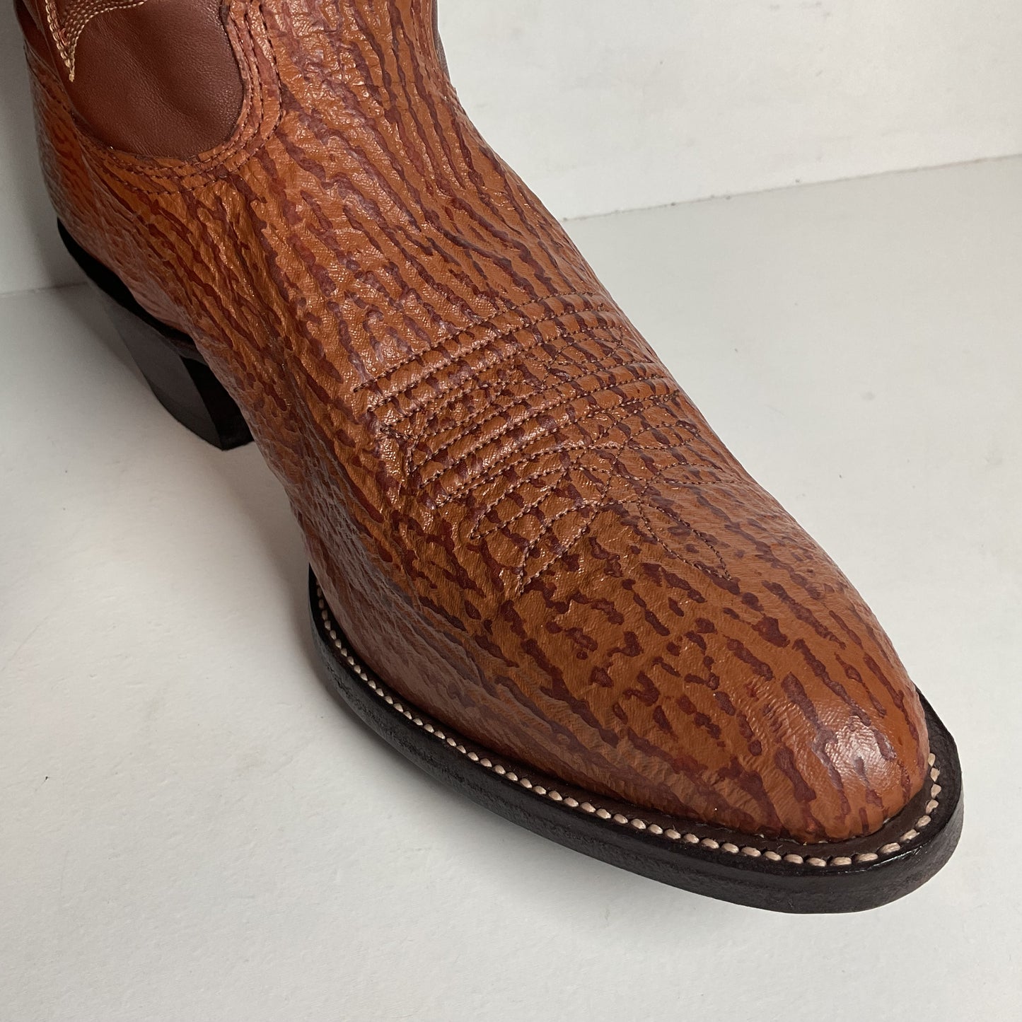 Vintage Nocona Shark Skin Cowboy Boots 9 E USA Made Exotic
