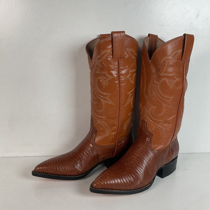 Silvertown Custom Cowboy Boots | Lizard Teju | Men’s 6.5 | Women’s 7.5