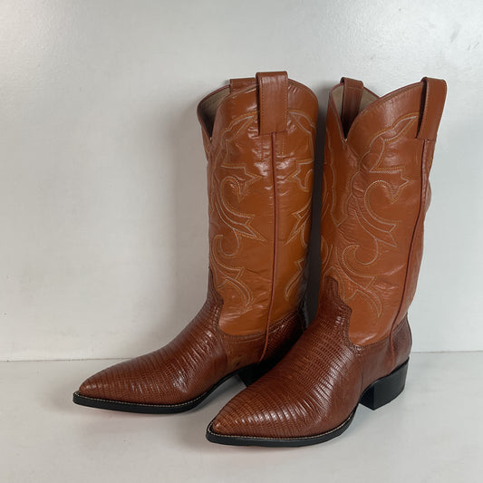 Silvertown Custom Cowboy Boots | Lizard Teju | Men’s 6.5 | Women’s 7.5