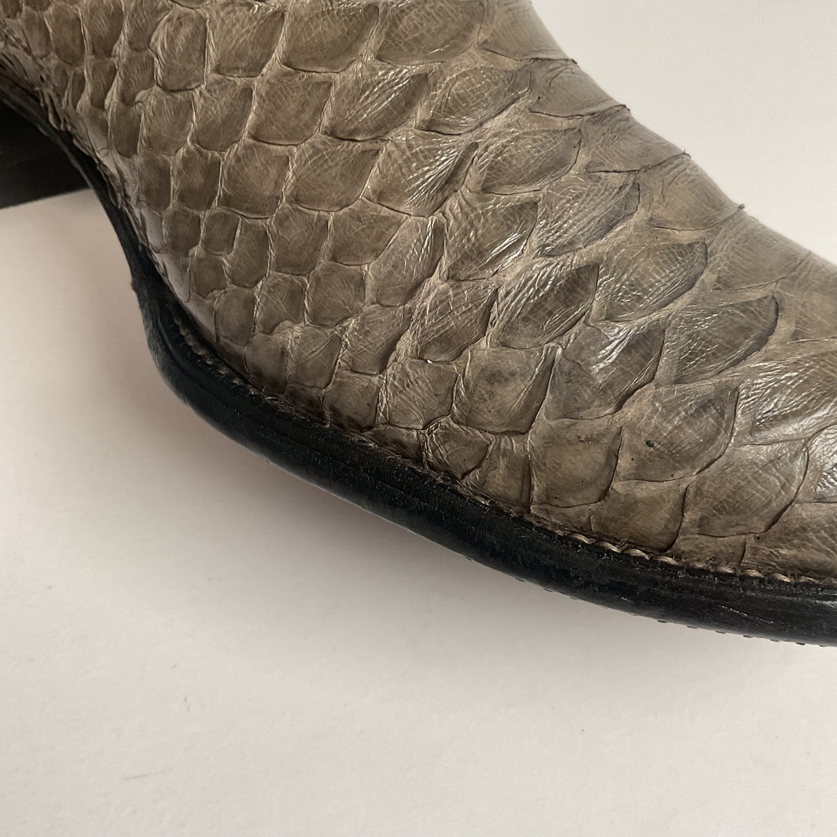Vintage Sanders Python Snakeskin Cowboy Boots | Grey | Men’s 10 D
