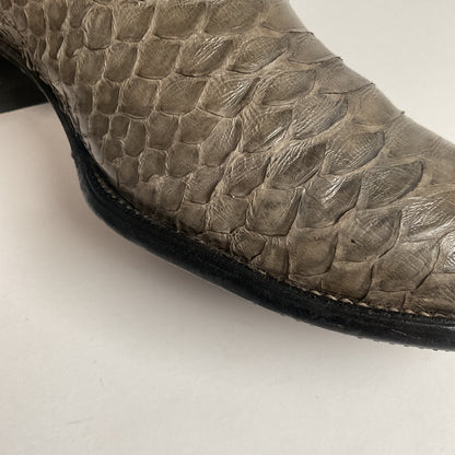 Vintage Sanders Python Snakeskin Cowboy Boots | Grey | Men’s 10 D