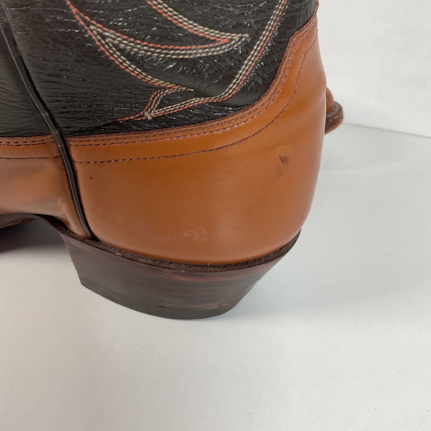 Vintage 1970s Justin Cowboy Boots 13 A Calfskin USA Made