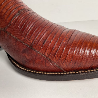 Vintage Hondo Cowboy Boots | Pieced Teju Lizard | Extra Wide | 10 EE
