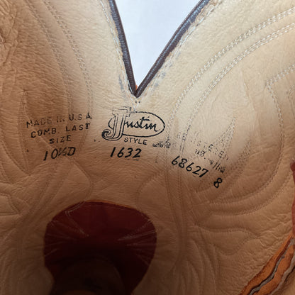 Vintage Justin Redwood Cowboy Boots | Original Box | USA Made | 10.5 D