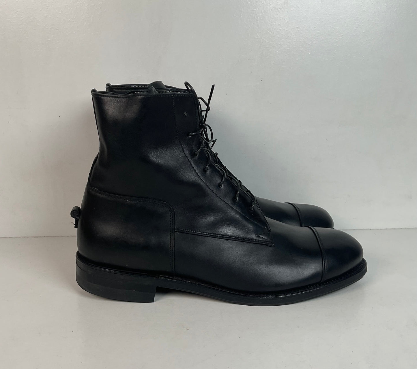 Dehner Laced Jodhpur Riding Shoe | Black Calfskin | Cap Toe | Men’s 10 E