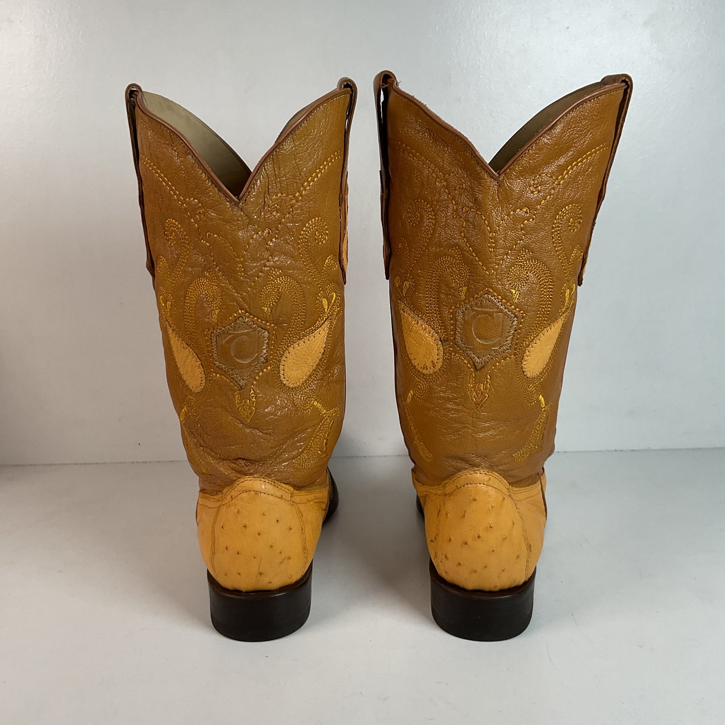 Cuadra Butterscotch Ostrich Quill Cowboy Boots US 10 Exotic