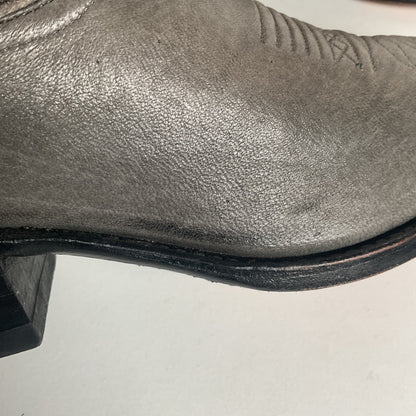 Vintage Dan Post Grey Elk Skin Cowboy Boots 10.5 D USA Made Old Label