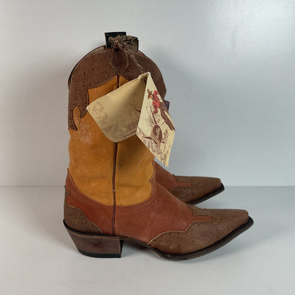 Justin Vintage Collection Cowgirl Boots | Crackle Suede | Retro | Women’s 10 B