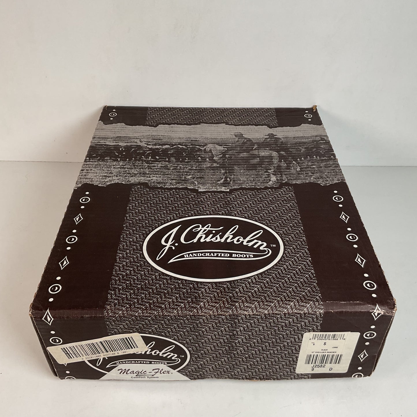 Vintage J. Chisholm Bullhide Cowboy Boots 9 D USA Made Original Box