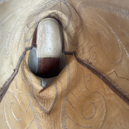 Custom Black Cherry Cowboy Boots | Goat Skin | Extra Narrow | 10.5 AA
