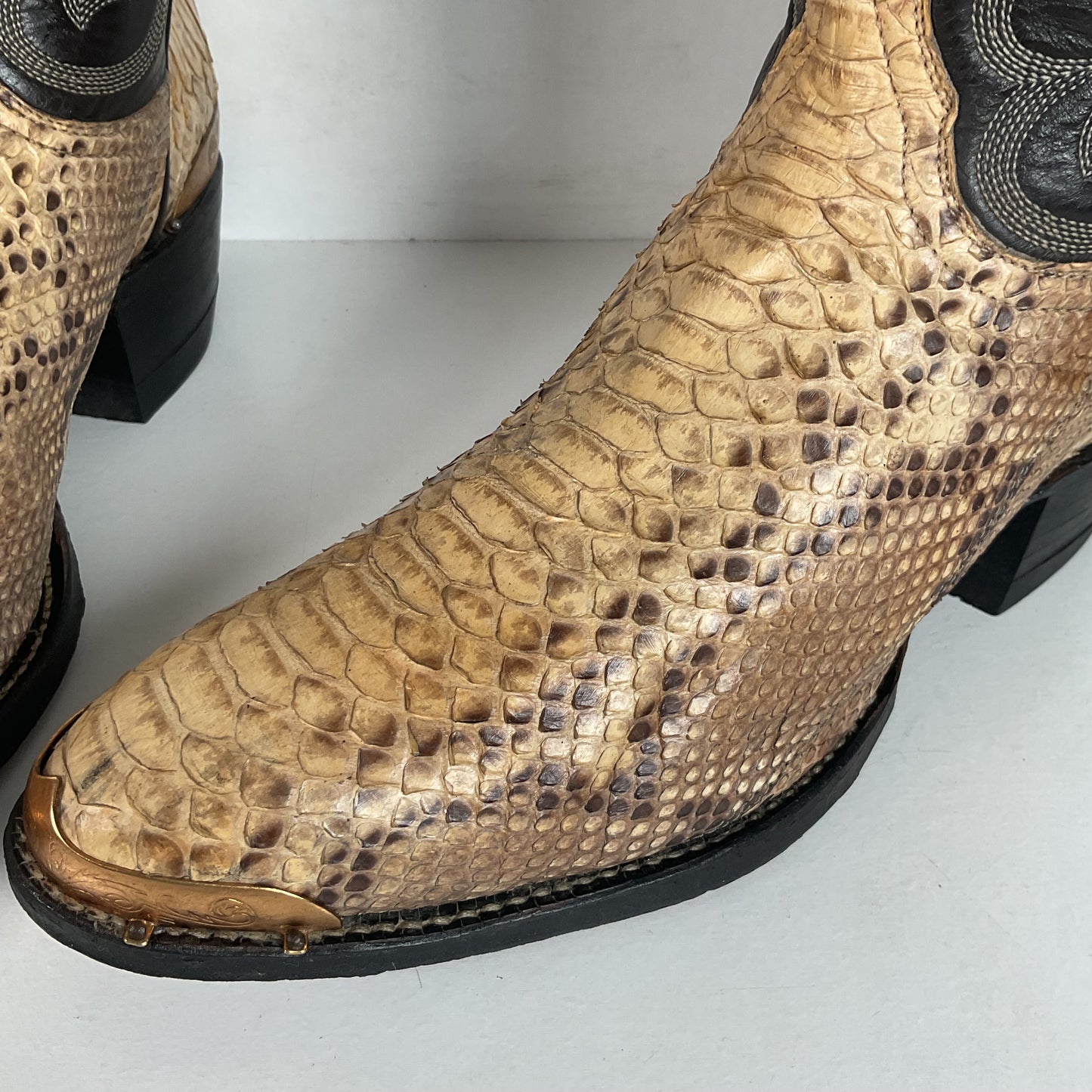 Vintage Tony Lama Python Snakeskin Cowboy Boots | Gold Label | Men’s 7.5 D