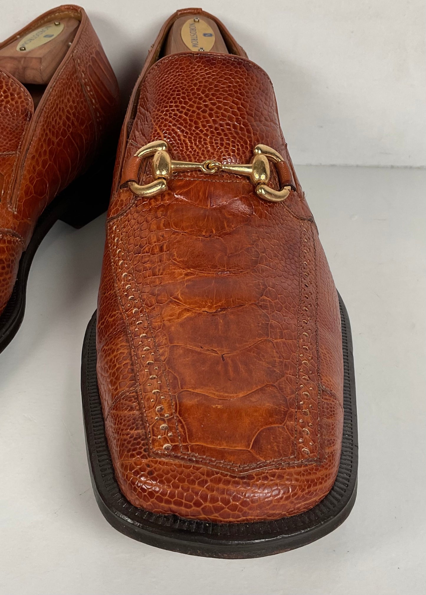 David Eden Ostrich Leg Loafers | Horse Bit | Exotic | Men’s 10