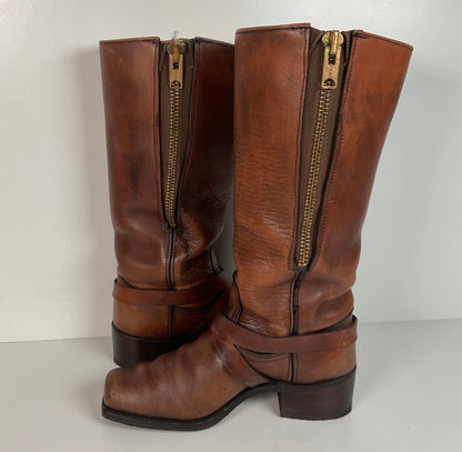 Vintage Frye Black Label | Harness Tanker Boots | Women’s 8 B