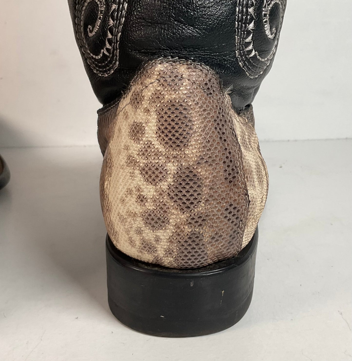 Cuadra Karung Snake Skin Cowboy Boots US 9 Exotic Pointed Toe