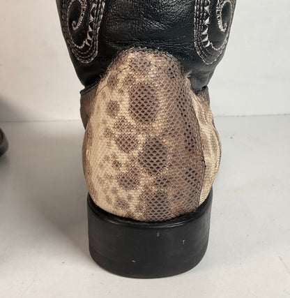 Cuadra Karung Snake Skin Cowboy Boots US 9 Exotic Pointed Toe