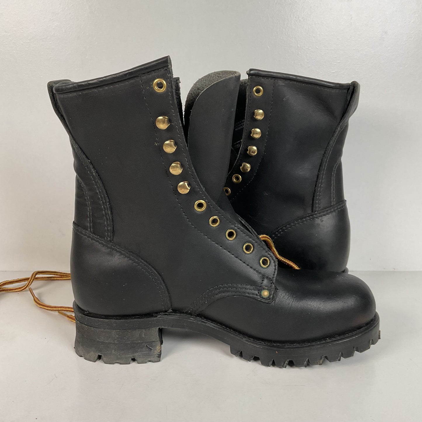 Vintage Steel Toe Logger Boots | USA Made | 1970s-1980s | Men’s 7.5 E