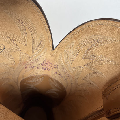 Vintage Justin Smooth Ostrich Cowboy Boots | USA Made | Butterscotch | 8 EE