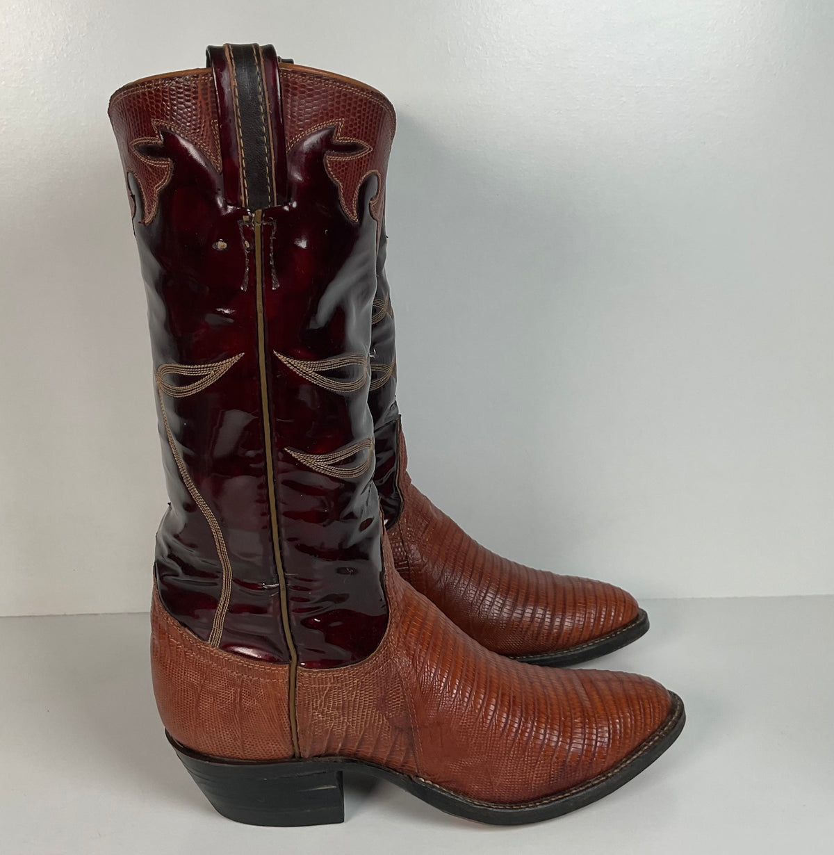 Vintage Tony Lama Teju Lizard Cowgirl Boots | Patent Leather | 6 C | Women’s 7