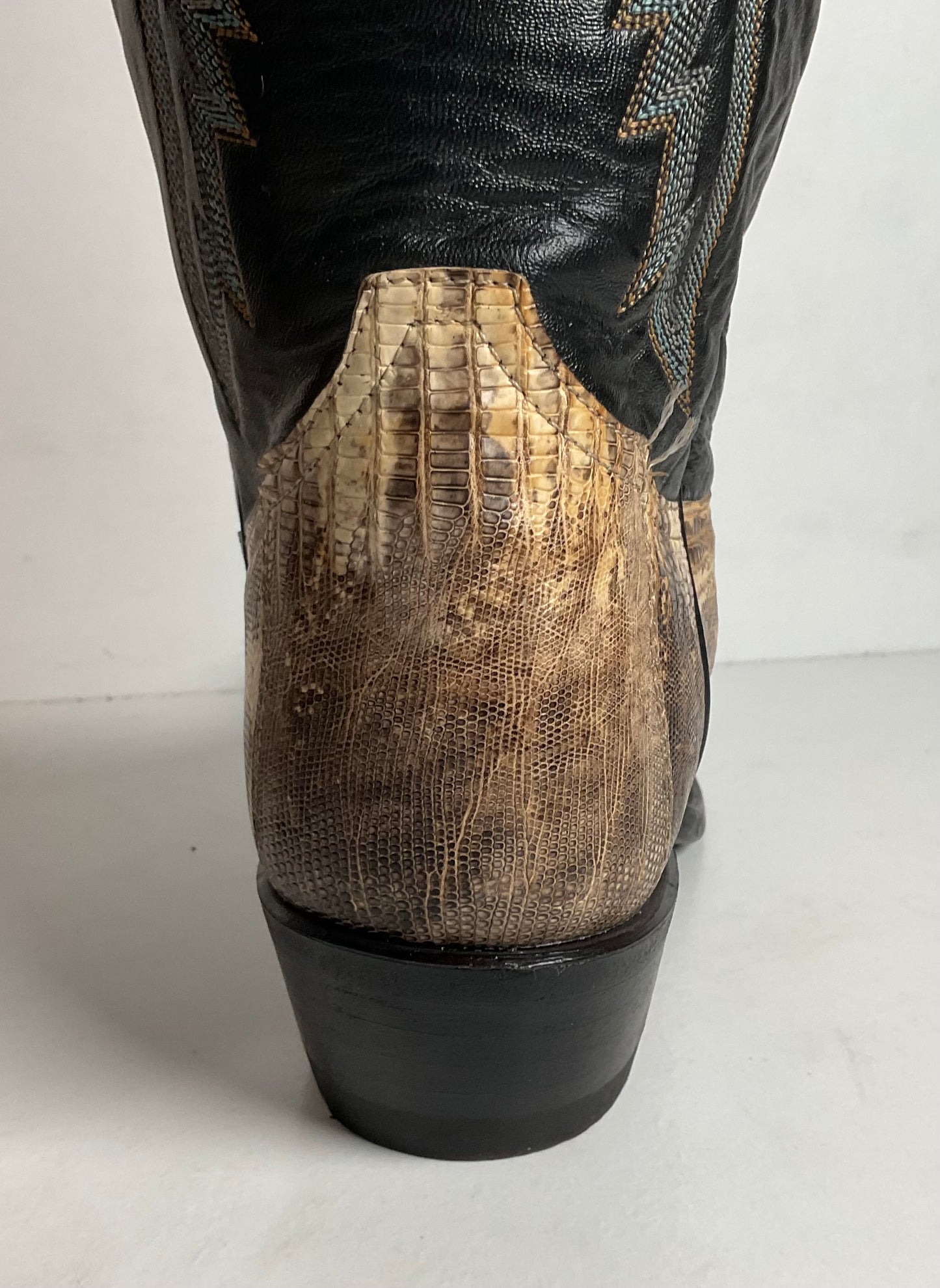 Vintage Tony Lama Natural Lizard Cowboy Boots 8.5 D USA Made