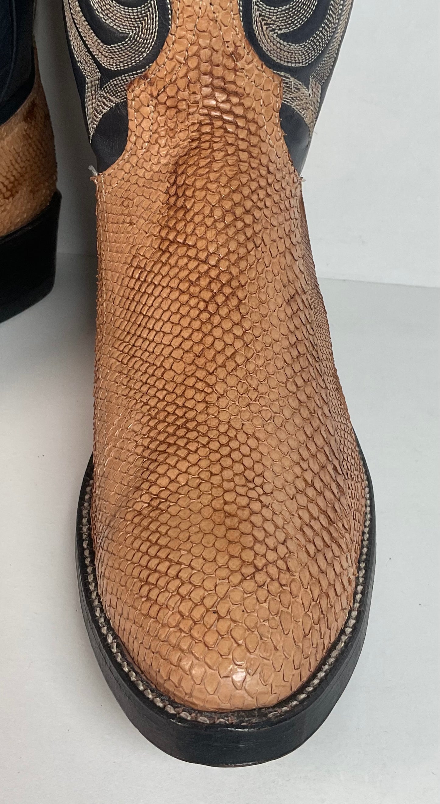 Vintage Larry Mahan Snakeskin Cowboy Boots | Exotic | Narrow | Men’s 11 B