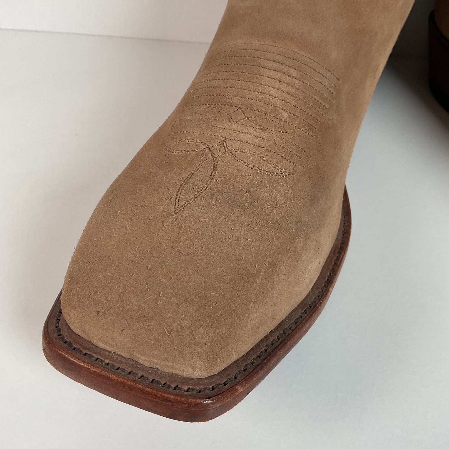 Tony Lama Suede Cowboy Boots | USA Made | Sand Mojave | 11.5 EE