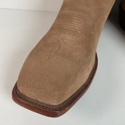 Tony Lama Suede Cowboy Boots | USA Made | Sand Mojave | 11.5 EE