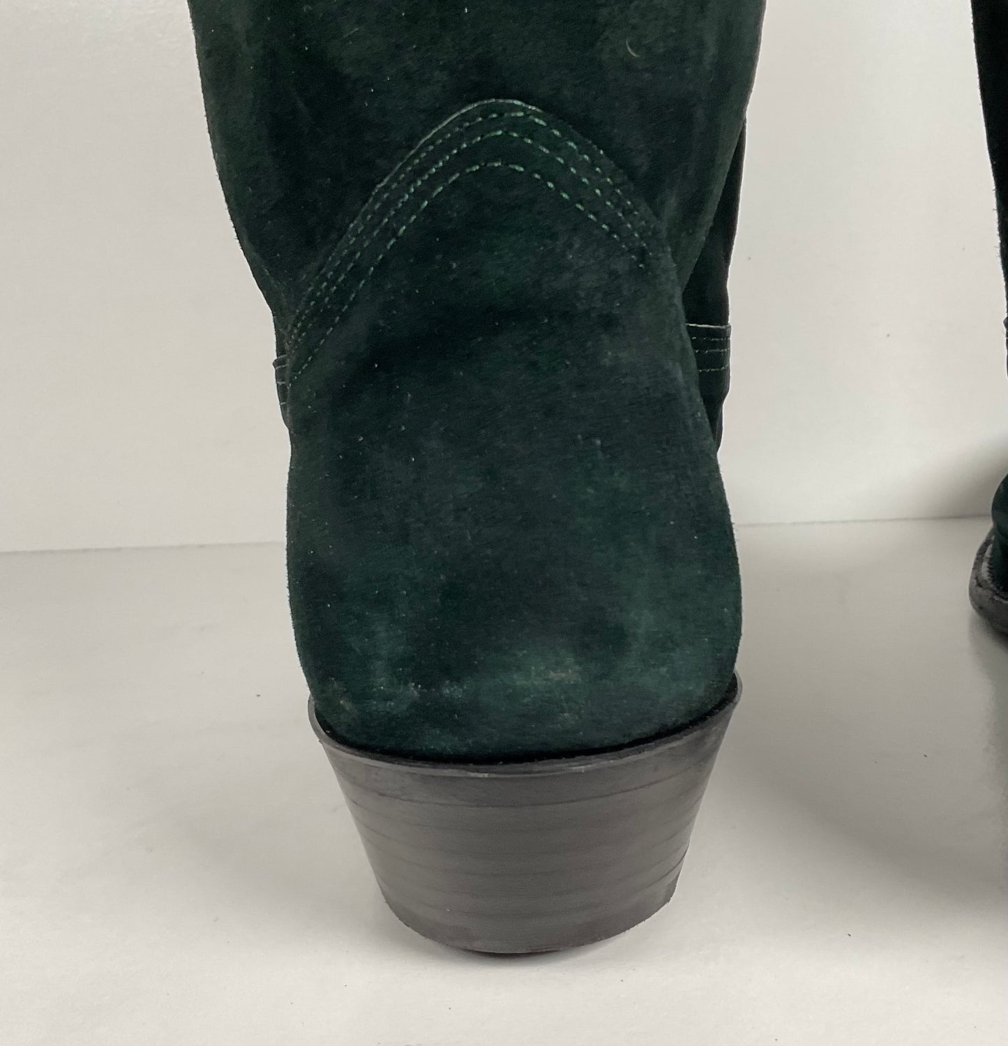 Vintage Nocona Wild Boar Cowboy Boots | Pig Skin Suede | Emerald Green | Men’s 11.5 E
