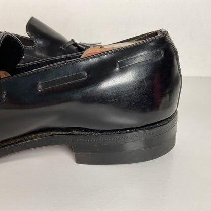 Vintage Florsheim Tassel Loafers | USA Made | Black Veal | High Shine | 10 EEE
