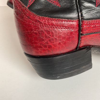 Vintage Cowtown Algonquin Toe Cowboy Boots | Pre-Ban Sea Turtle | Red | Men’s 8 D