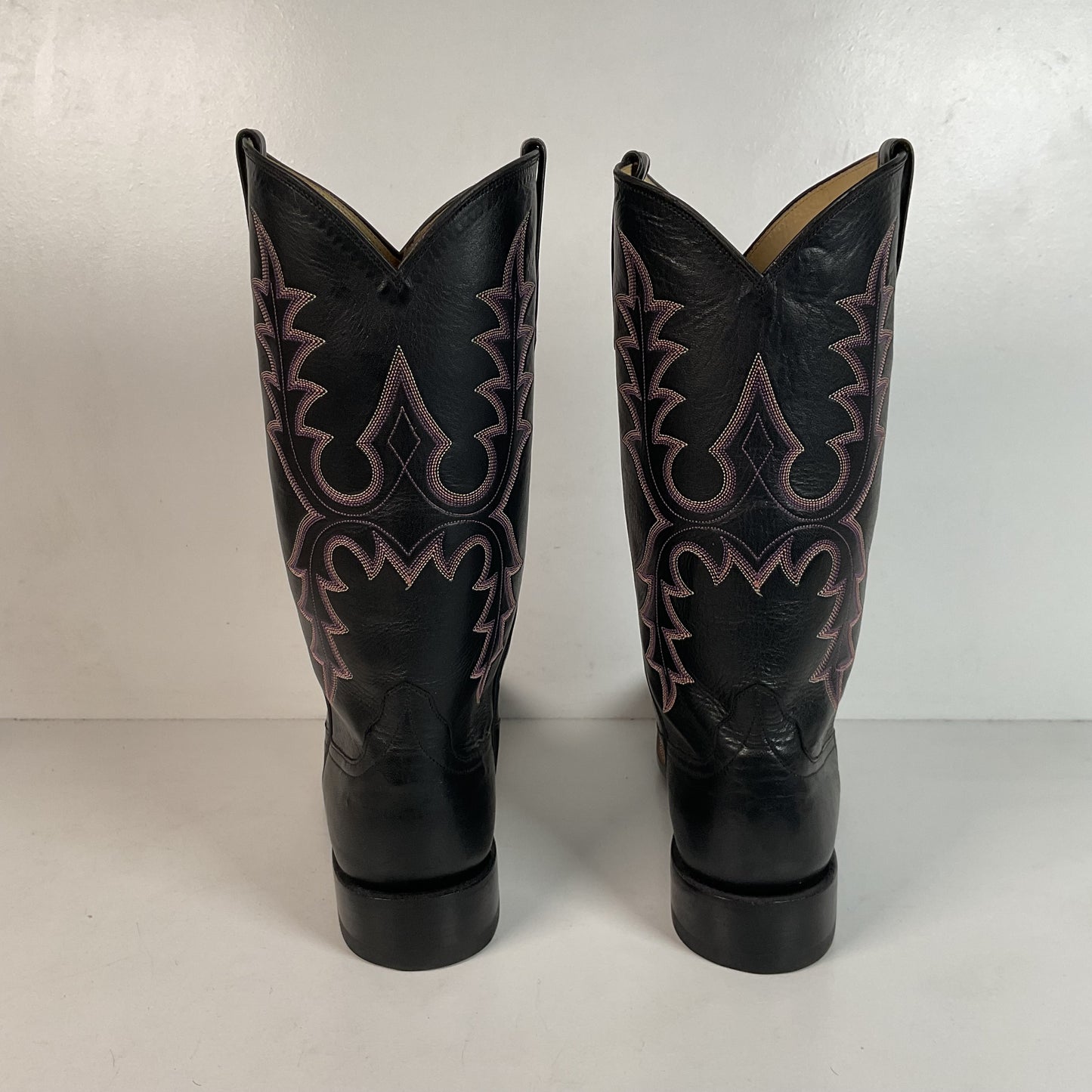 Rios of Mercedes Cowboy Boots Men’s 9.5 B (Narrow) Black Buffalo Calf