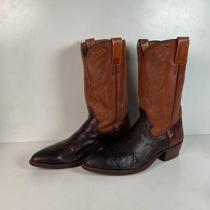 Vintage W.B. Masterson Wrangler Cowboy Boots 12 B (Narrow) Dress Lizard Cut